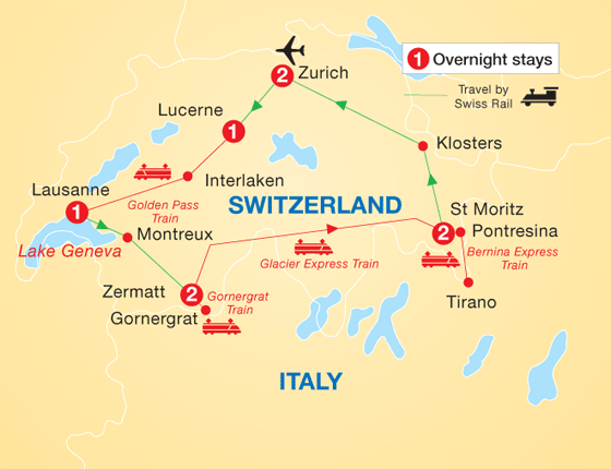 Global Coach Tours - Cosmos Tours - Europe - Scenic Switzerland by Rail