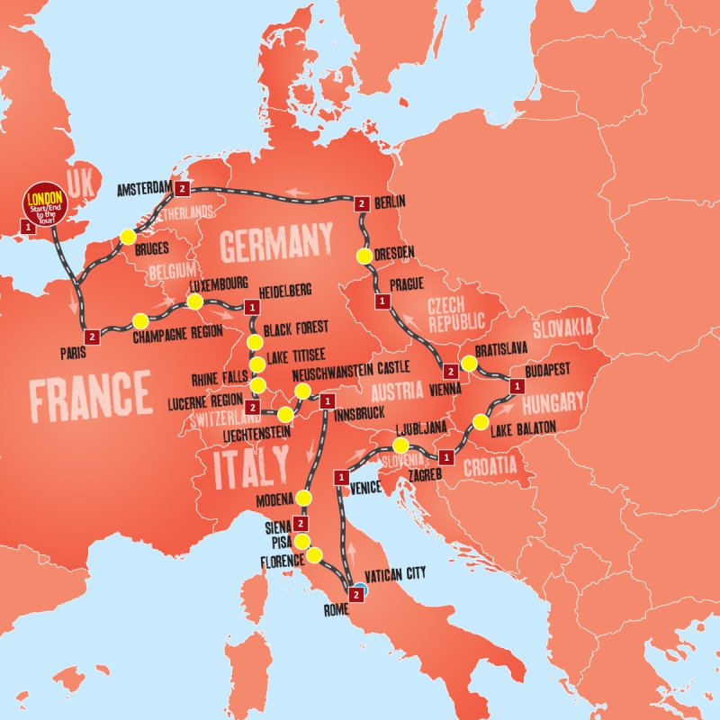 europe tourist map